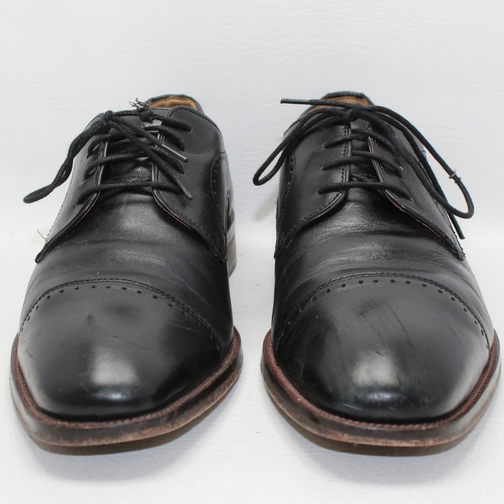Johnston & Murphy Mens Black Leather Cap Toe‎ Derby Dress Shoes 59-2541 Size 9M